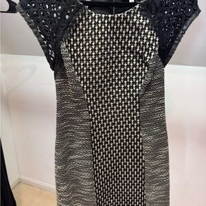 Tracy Reese Black and White Patterned Mini Dress